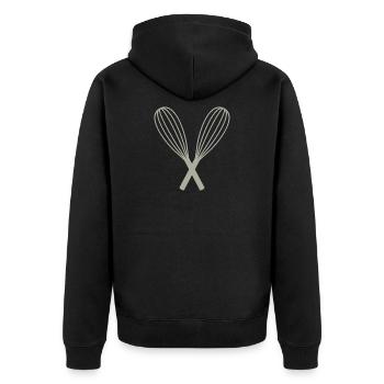 Whisk cook gift idea - Unisex Premium Organic Zip Hoodie - black - Back - Nico (187cm)