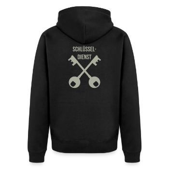 Locksmith, keys, gift idea - Unisex Premium Organic Zip Hoodie - black - Back - Nico (187cm)