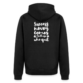 Fitness Sport - Unisex Premium Bio Zip Hoodie - Schwarz - Hinten - Nico (187cm)