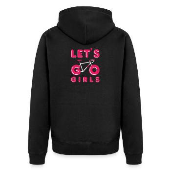 Fahrrad - Unisex Premium Bio Zip Hoodie - Schwarz - Hinten - Nico (187cm)
