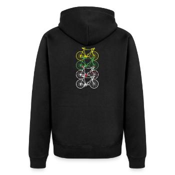 Fahrrad - Unisex Premium Bio Zip Hoodie - Schwarz - Hinten - Nico (187cm)