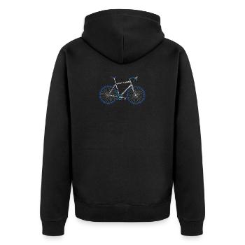 bicycle - Unisex Premium Organic Zip Hoodie - black - Back - Nico (187cm)