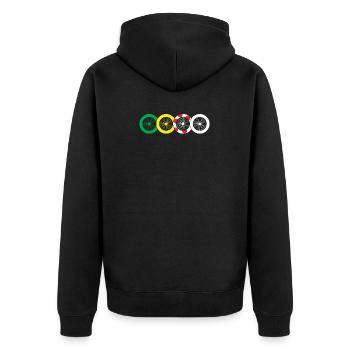 008 C France Cycle Tour Sport Shirt Cycling - Unisex Premium Bio Zip Hoodie - Schwarz - Hinten - Nico (187cm)