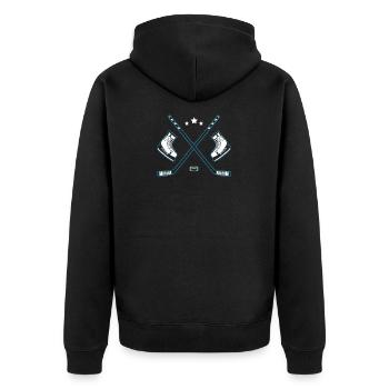 Eishockey - Unisex Premium Bio Zip Hoodie - Schwarz - Hinten - Nico (187cm)