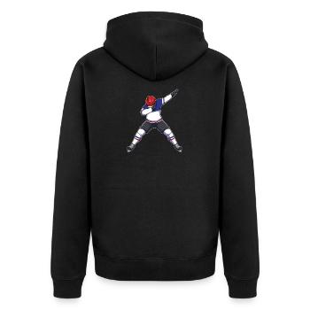 Eishockey - Unisex Premium Bio Zip Hoodie - Schwarz - Hinten - Nico (187cm)