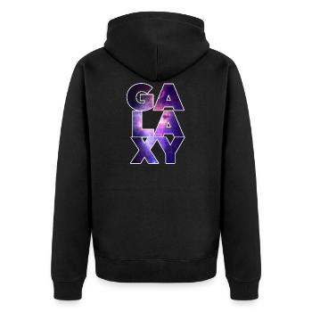 GALAXY Design! - Unisex Premium Organic Zip Hoodie - black - Back - Nico (187cm)