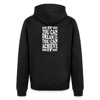 motivation - Veste à capuche bio Premium Unisexe - noir - Dos - Nico (187cm)