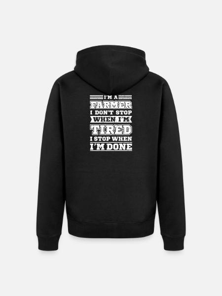 Farmer Farmer Farmer - Unisex Premium Organic Zip Hoodie - black
