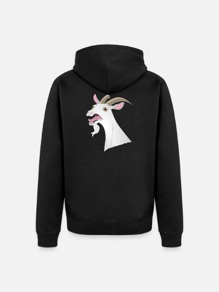 Crazy Funny Goat Cry Animal Horns Tänder - Ekologisk premiumluvjack unisex - svart