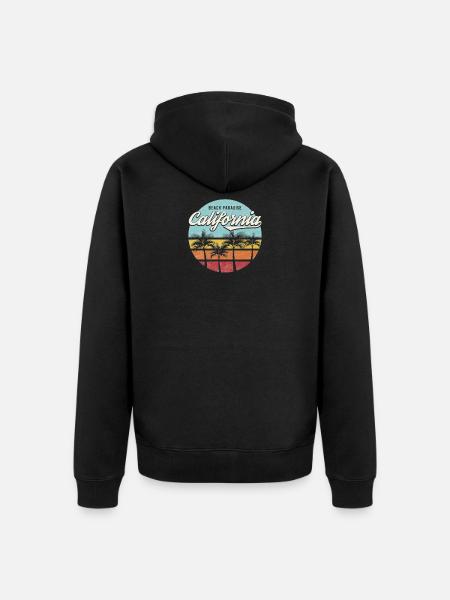 California Beach - Unisex Premium Organic Zip Hoodie - black