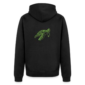 Schildkröte - Unisex Premium Bio Zip Hoodie - Schwarz - Hinten - Nico (187cm)