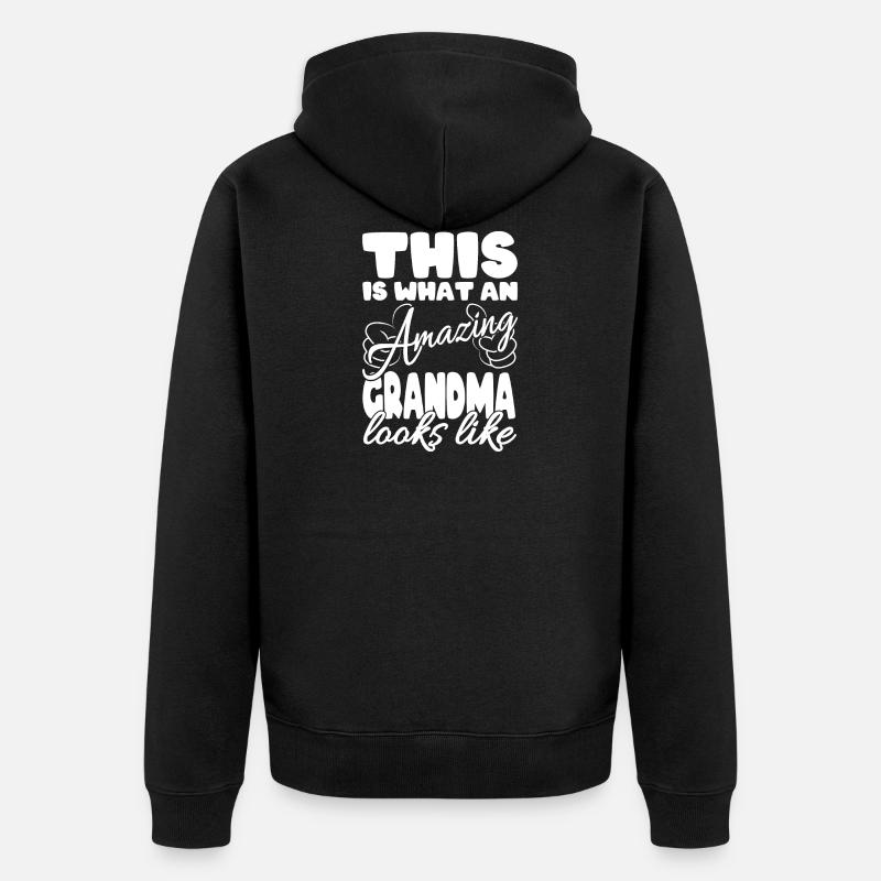 Oma - Unisex Premium Bio Zip Hoodie - Schwarz