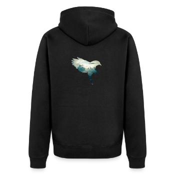 Bird silhouette with background - Unisex Premium Organic Zip Hoodie - black - Back - Nico (187cm)