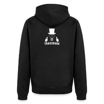 JGA Trauzeuge - Unisex Premium Bio Zip Hoodie - Schwarz - Hinten - Nico (187cm)
