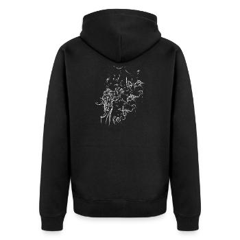 Conception abstraite - ligne / blanc - Veste à capuche bio Premium Unisexe - noir - Dos - Nico (187cm)