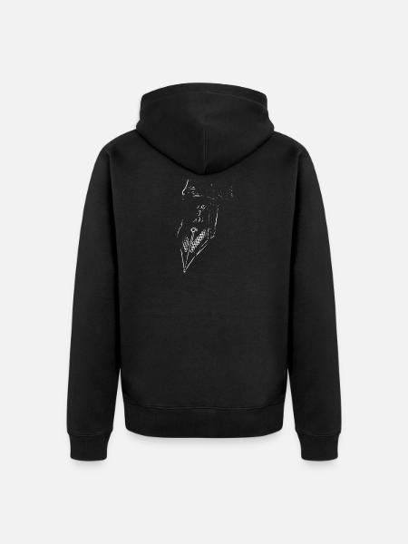 Filler / white / white / write - Unisex Premium Organic Zip Hoodie - black