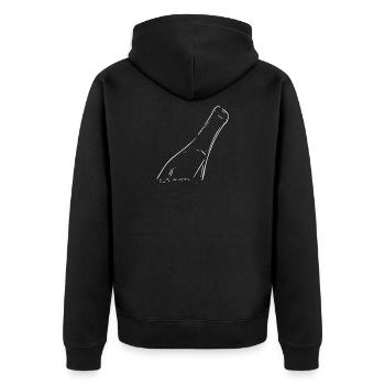 Flaschenpost hell - Unisex Premium Bio Zip Hoodie - Schwarz - Hinten - Nico (187cm)