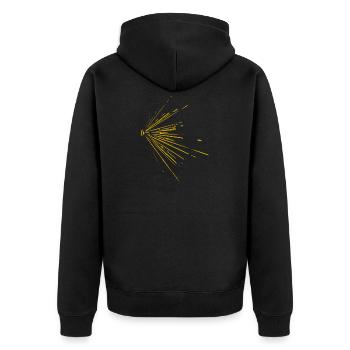 Rayons / or / abstrait / cool / tendance - Veste à capuche bio Premium Unisexe - noir - Dos - Nico (187cm)