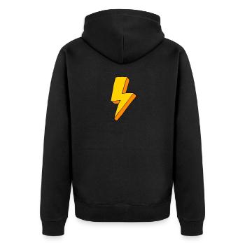 Blitz - Unisex Premium Bio Zip Hoodie - Schwarz - Hinten - Nico (187cm)