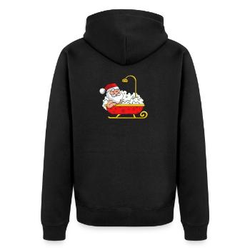 Père Noël présente la luxure joyeuse de Noël - Veste à capuche bio Premium Unisexe - noir - Dos - Nico (187cm)
