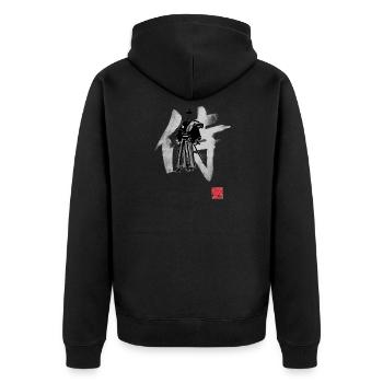 samurai - Veste à capuche bio Premium Unisexe - noir - Dos - Nico (187cm)
