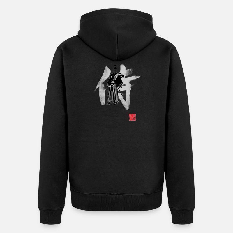 samurai - Veste à capuche bio Premium Unisexe - noir