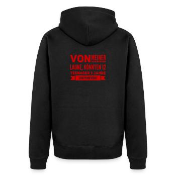 eine Stimmung wie ein Teenager - Unisex Premium Bio Zip Hoodie - Schwarz - Hinten - Nico (187cm)