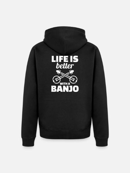 Banjo - Unisex Premium Bio Zip Hoodie - Schwarz