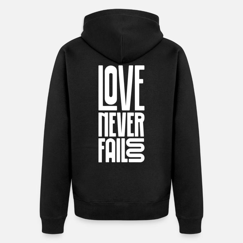 l'amour ne manque jamais - Veste à capuche bio Premium Unisexe - noir