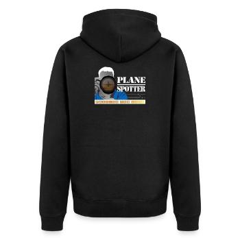 Plane Spotter - Rising to the sky - Unisex Premium Bio Zip Hoodie - Schwarz - Hinten - Nico (187cm)