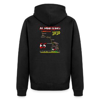 E5 Oberstdorf Meran 2020 - Unisex Premium Bio Zip Hoodie - Schwarz - Hinten - Nico (187cm)