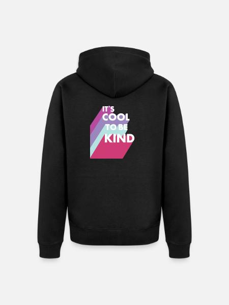 It's cool to be kind - Unisex Premium Organic Zip Hoodie - black