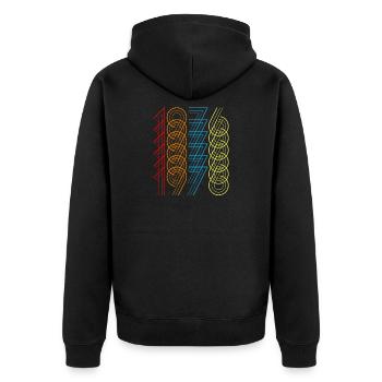 1976 - Unisex Premium Organic Zip Hoodie - black - Back - Nico (187cm)
