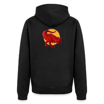 Dino shirt. Dinosaur carnotaurus. - Unisex Premium Organic Zip Hoodie - black - Back - Nico (187cm)