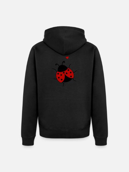 LUCKY BEETLE - Unisex Premium Organic Zip Hoodie - black
