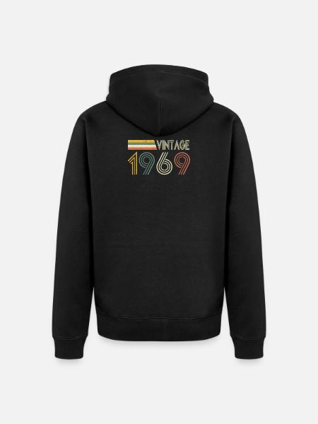 Geboren 1969 Geschenkidee - Unisex Premium Bio Zip Hoodie - Schwarz