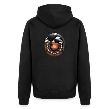 Orca killer whale - Unisex Premium Organic Zip Hoodie - black - Back - Nico (187cm)