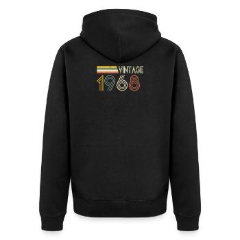 Born in 1968 Gift idea - Unisex Premium Organic Zip Hoodie - black - Back - Nico (187cm)