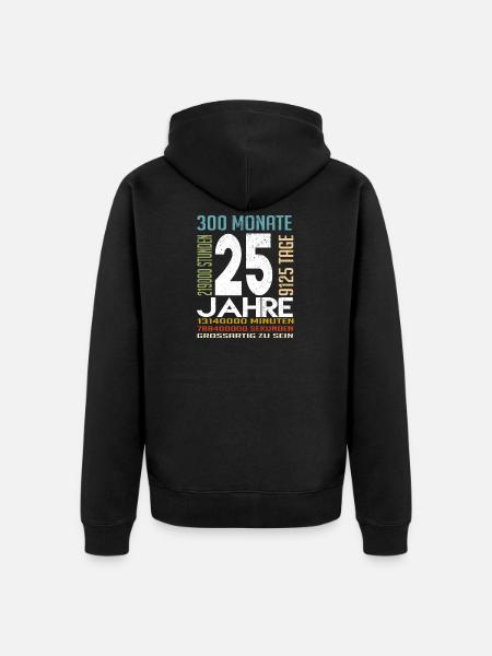 Anniversaire 25 ans idée cadeau - Veste à capuche bio Premium Unisexe - noir