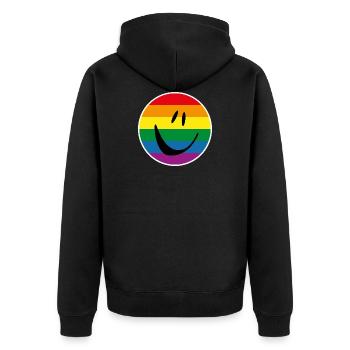 LGBT Gay Gay Lesbian Bi - Unisex Premium Organic Zip Hoodie - black - Back - Nico (187cm)