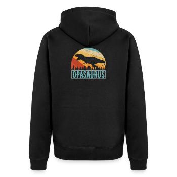 Grandpa Grandfather Opi Gift Idea - Unisex Premium Organic Zip Hoodie - black - Back - Nico (187cm)
