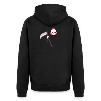 Sensenmann - Halloween - Unisex Premium Bio Zip Hoodie - Schwarz - Hinten - Nico (187cm)