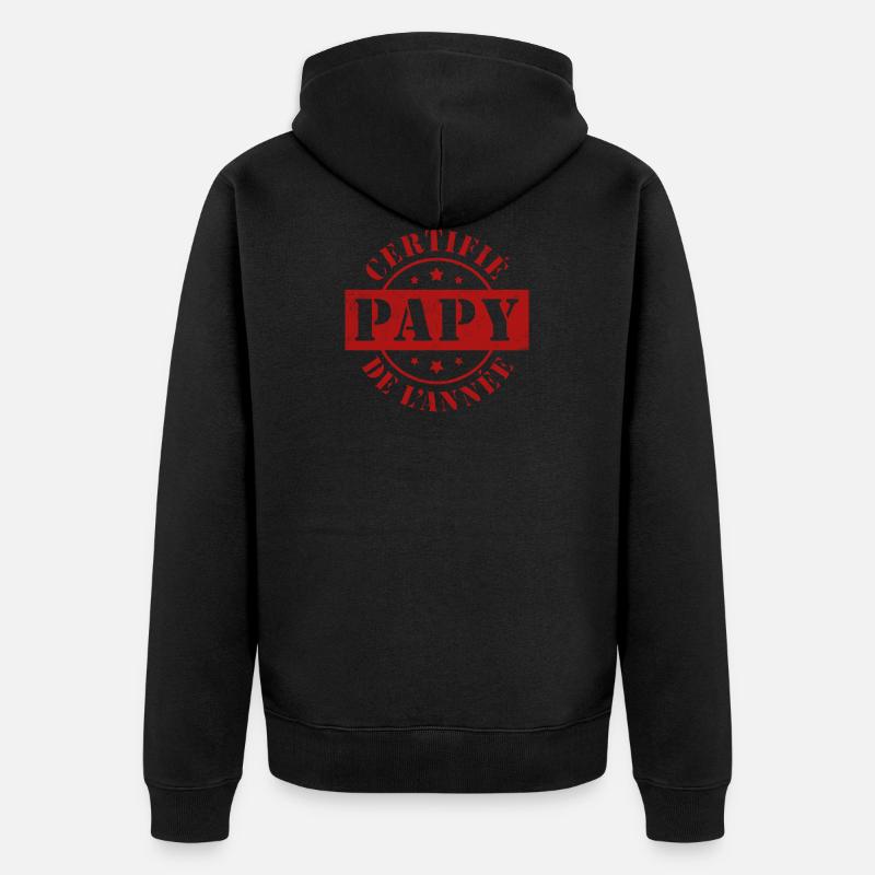 Certifié PAPY de l'année - Veste à capuche bio Premium Unisexe - noir