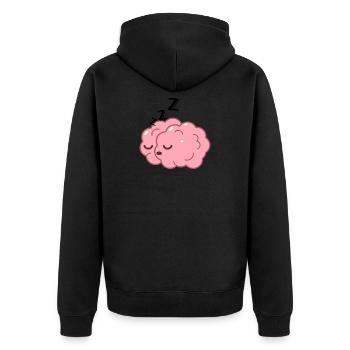 Brain tired - Unisex Premium Organic Zip Hoodie - black - Back - Nico (187cm)