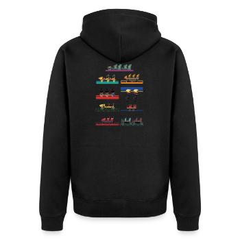 Busch Gardens Tampa Achterbahnwagen - Unisex Premium Bio Zip Hoodie - Schwarz - Hinten - Nico (187cm)