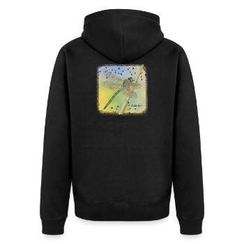 dragon-fly - Unisex Premium Organic Zip Hoodie - black - Back - Nico (187cm)