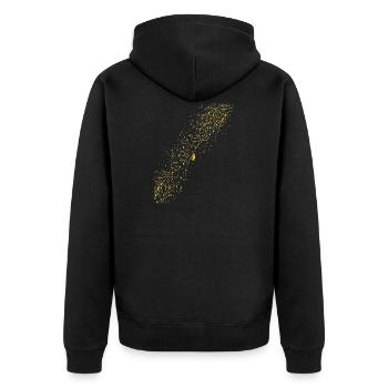 Abstract grid / line / pattern / nature / gold - Unisex Premium Organic Zip Hoodie - black - Back - Nico (187cm)