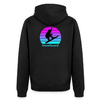 Snowboard - Veste à capuche bio Premium Unisexe - noir - Dos - Nico (187cm)