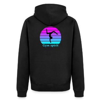 gym spirit - Veste à capuche bio Premium Unisexe - noir - Dos - Nico (187cm)