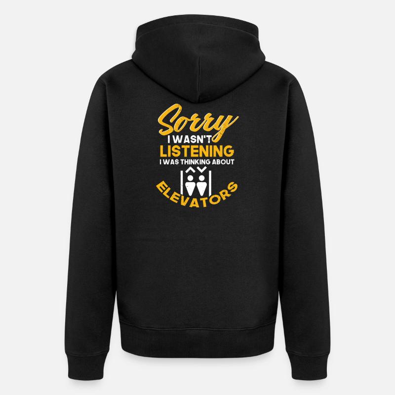 Fahrstuhl - Unisex Premium Bio Zip Hoodie - Schwarz